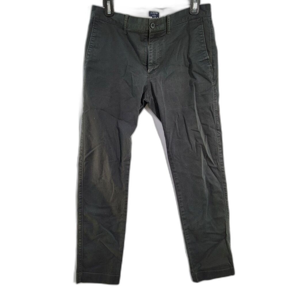 J.Crew Flex Gray 99% Cotton Chino Pants Flat Front 2 Front & Back Pockets Sz 29
